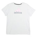 ADIDAS Womens White Crew Neck Graphic T-Shirt M Short Sleeve Cotton Casual