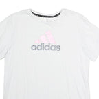 ADIDAS Womens White Crew Neck Graphic T-Shirt M Short Sleeve Cotton Casual