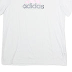 ADIDAS Womens White Crew Neck Graphic T-Shirt M Short Sleeve Cotton Casual