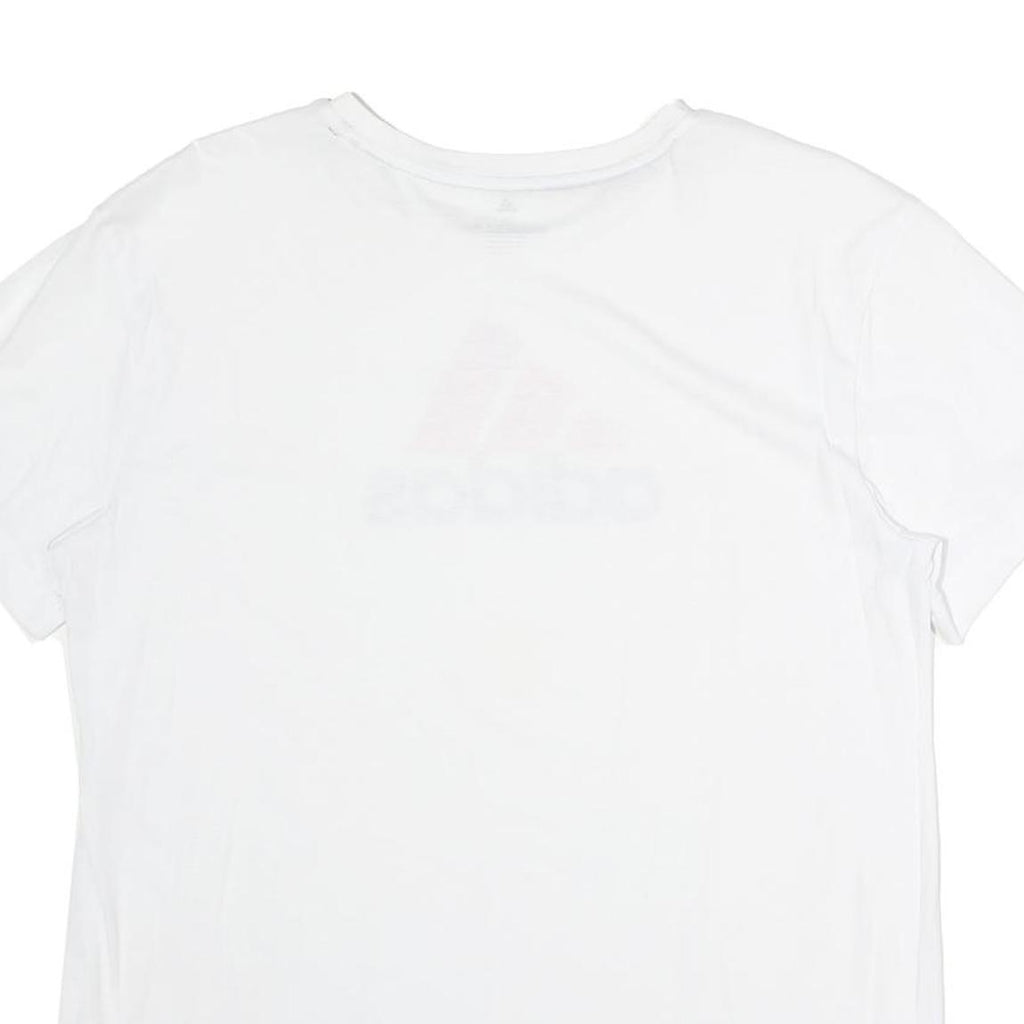ADIDAS Womens White Crew Neck Graphic T-Shirt M Short Sleeve Cotton Casual