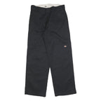 DICKIES Mens Cotton Blend Black Loose Fit Straight Leg Trousers W30 L30 Workwear