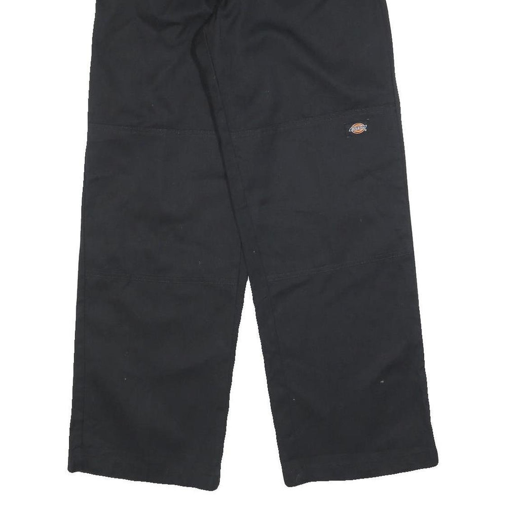 DICKIES Mens Cotton Blend Black Loose Fit Straight Leg Trousers W30 L30 Workwear