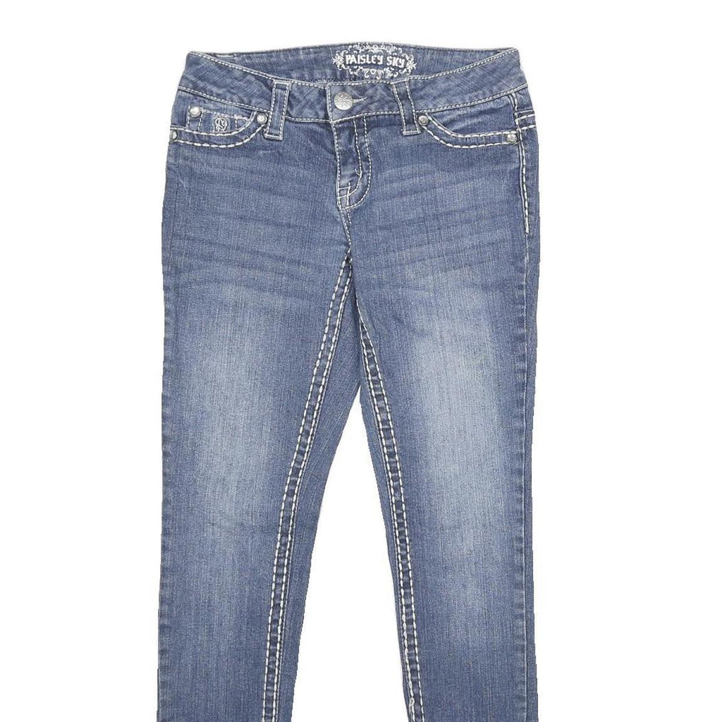 PAISLEY SKY Womens Blue Regular Skinny Denim Medium W27 L30 Stylish Cotton Blend
