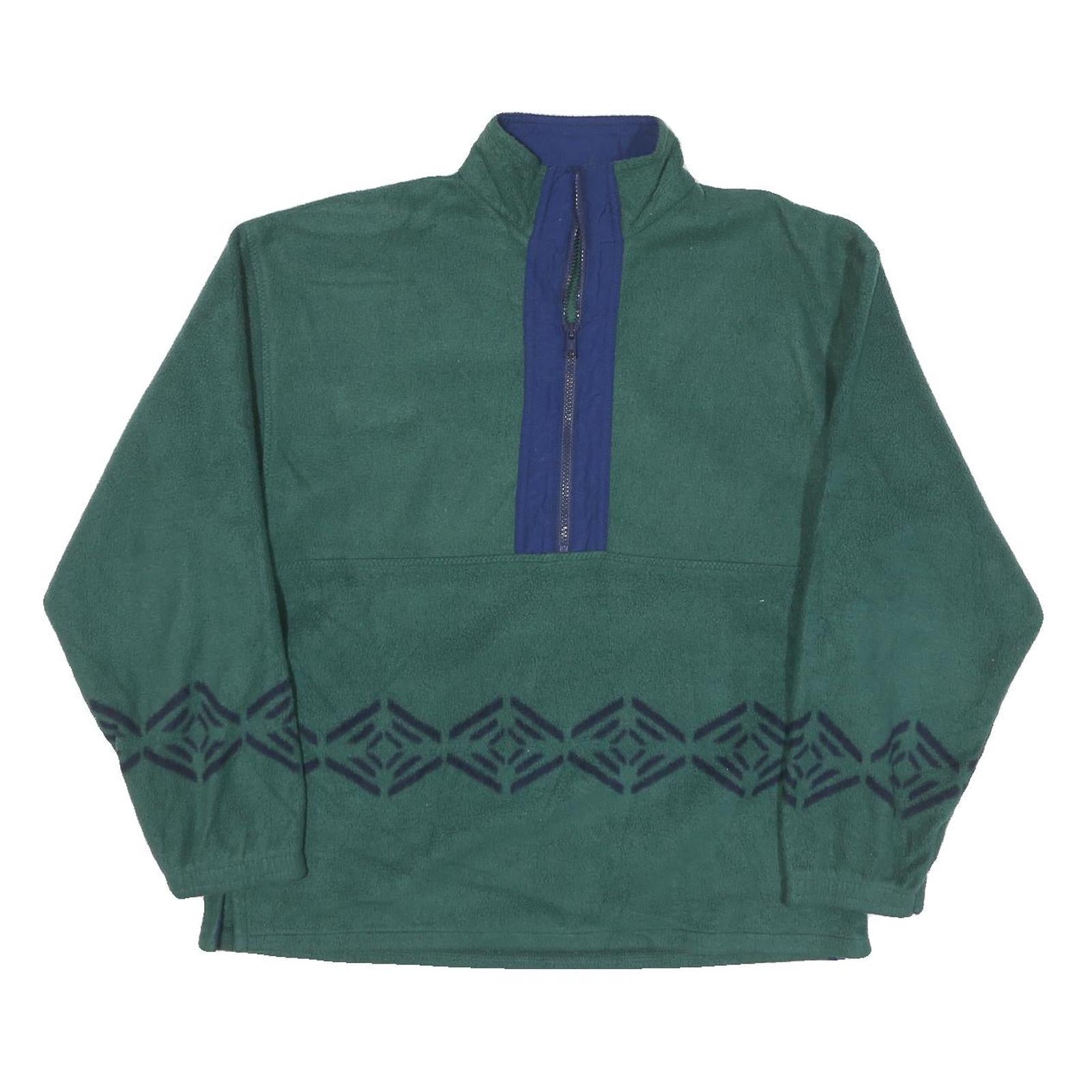 BEYOND PERFORMANCE Mens Green Polyester Blend Pullover Patterned Round Neck