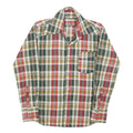 Mens Green Red White Cotton Blend Check Shirt XS Casual Button Front
