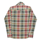 Mens Green Red White Cotton Blend Check Shirt XS Casual Button Front