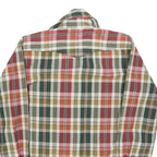 Mens Green Red White Cotton Blend Check Shirt XS Casual Button Front