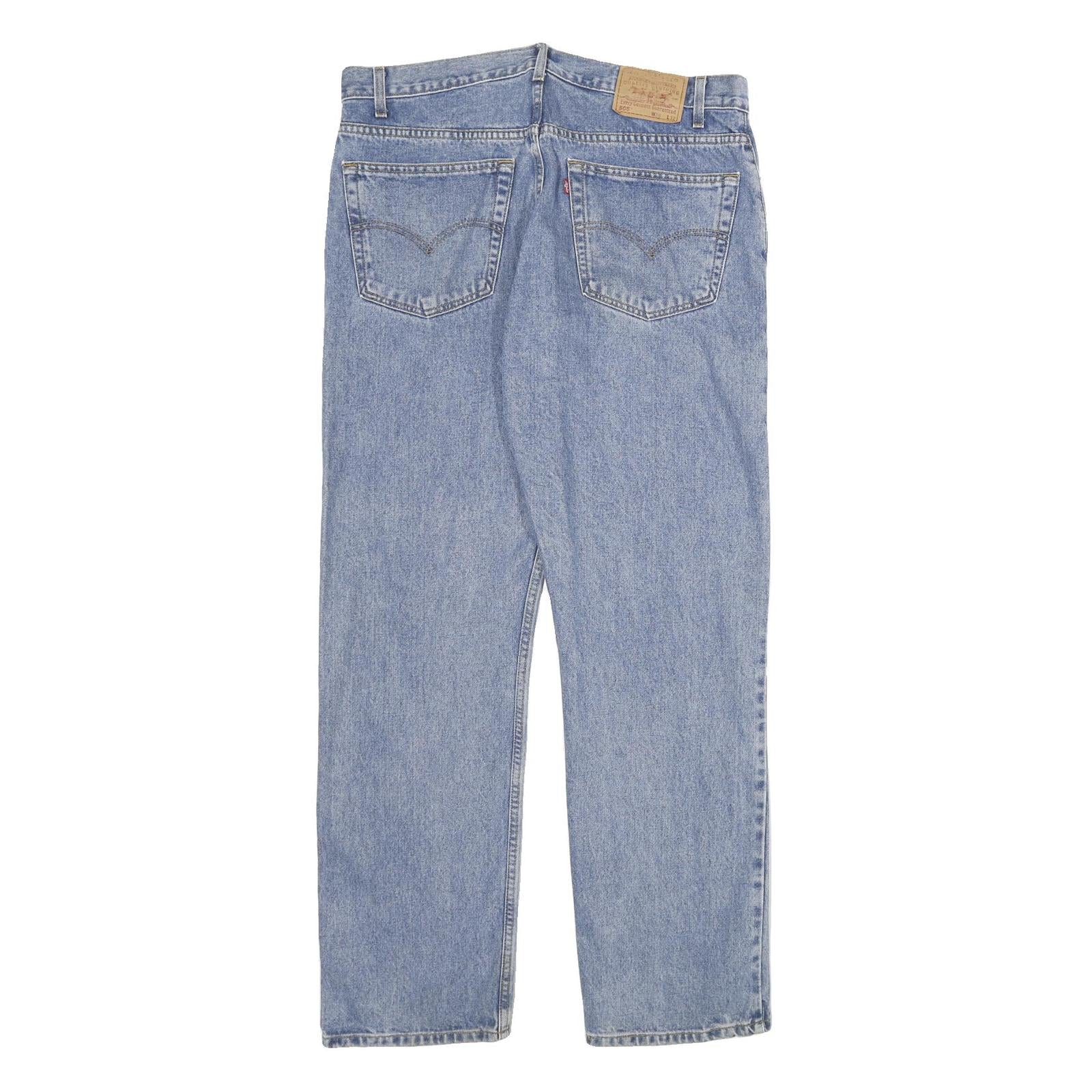 LEVI'S 505 Mens Jeans Blue Regular Straight Denim Medium W38 L32 Classic Cotton