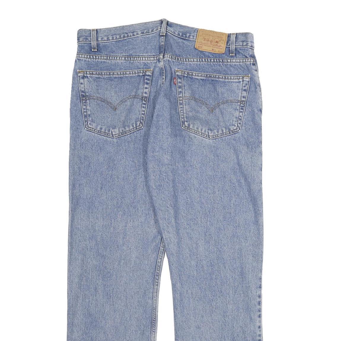 LEVI'S 505 Mens Jeans Blue Regular Straight Denim Medium W38 L32 Classic Cotton