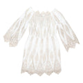 RIVER ISLAND Womens White Beige Lace Detail Day Dress Cotton Blend Short UK 12