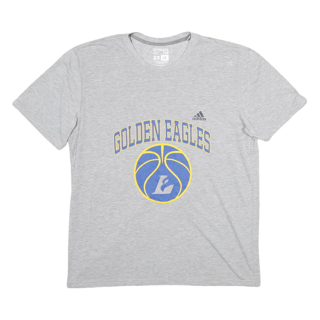 ADIDAS Mens Grey Golden Eagles Graphic T-Shirt 2XL Short Sleeve Crew Neck Sports