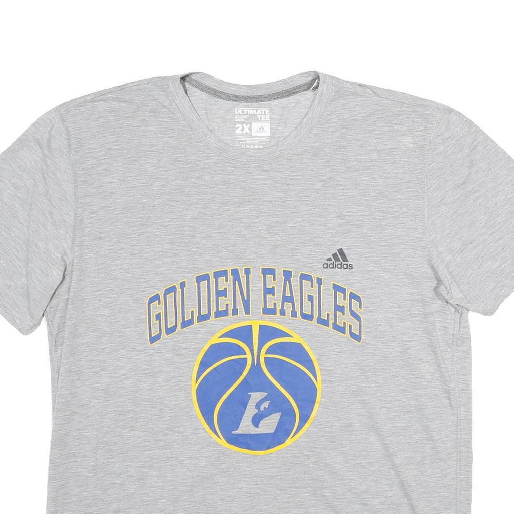 ADIDAS Mens Grey Golden Eagles Graphic T-Shirt 2XL Short Sleeve Crew Neck Sports