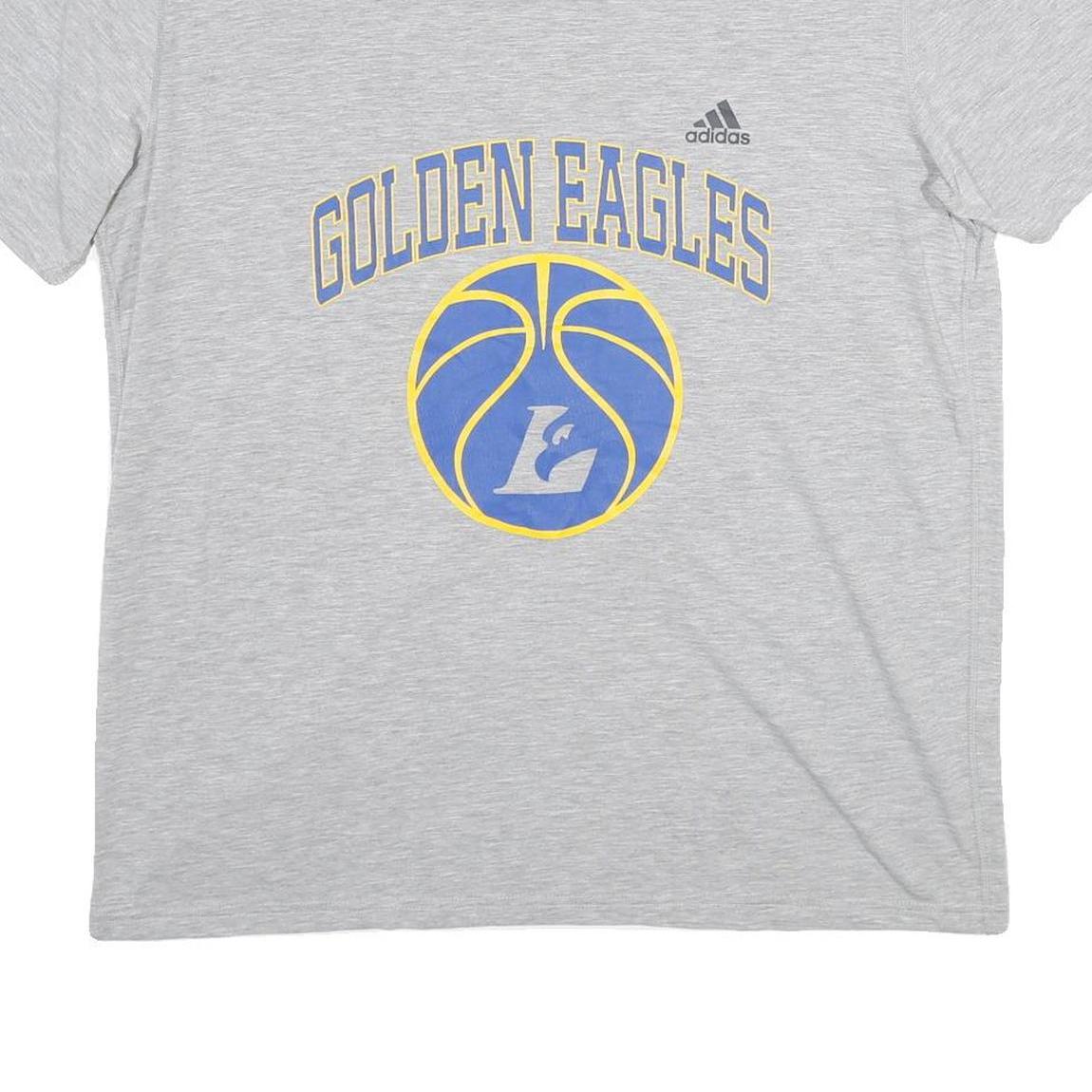 ADIDAS Mens Grey Golden Eagles Graphic T-Shirt 2XL Short Sleeve Crew Neck Sports