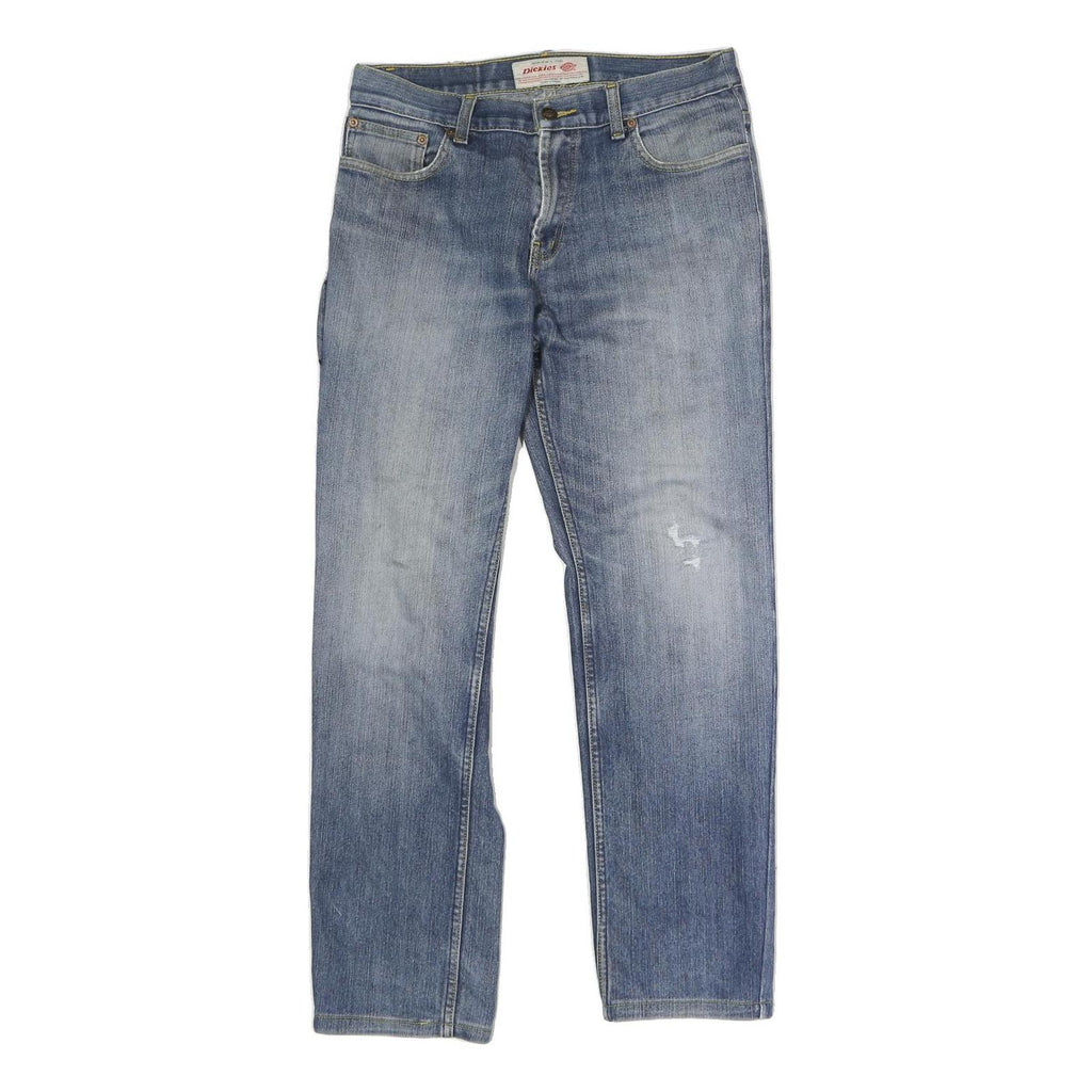 DICKIES Mens Regular Blue Jeans Denim W32 L28 Button Cotton Blend Casual
