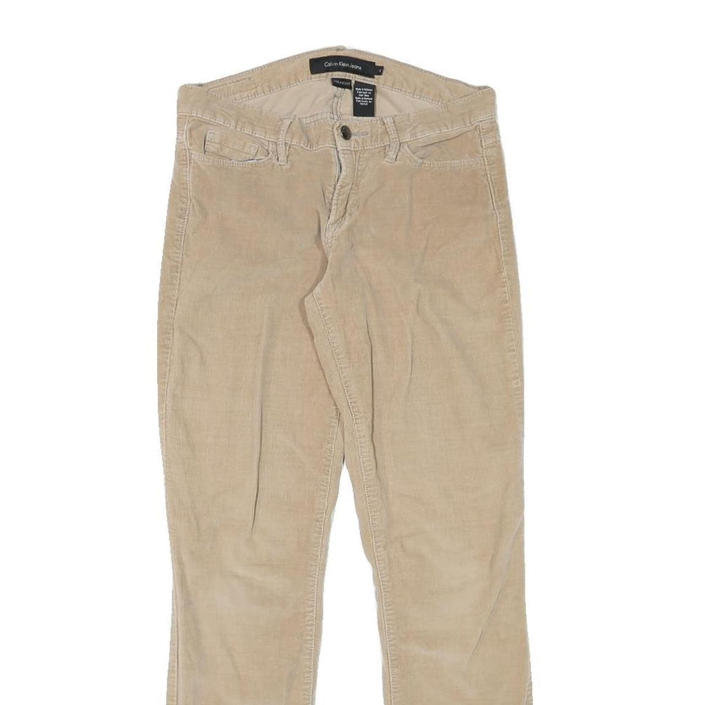CALVIN KLEIN JEANS Womens Beige Slim Skinny Cotton Blend Trousers W28 L29