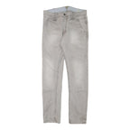 GUESS Mens Slim Beige Cotton Blend Jeans W33 L32 Zip Casual Streetwear