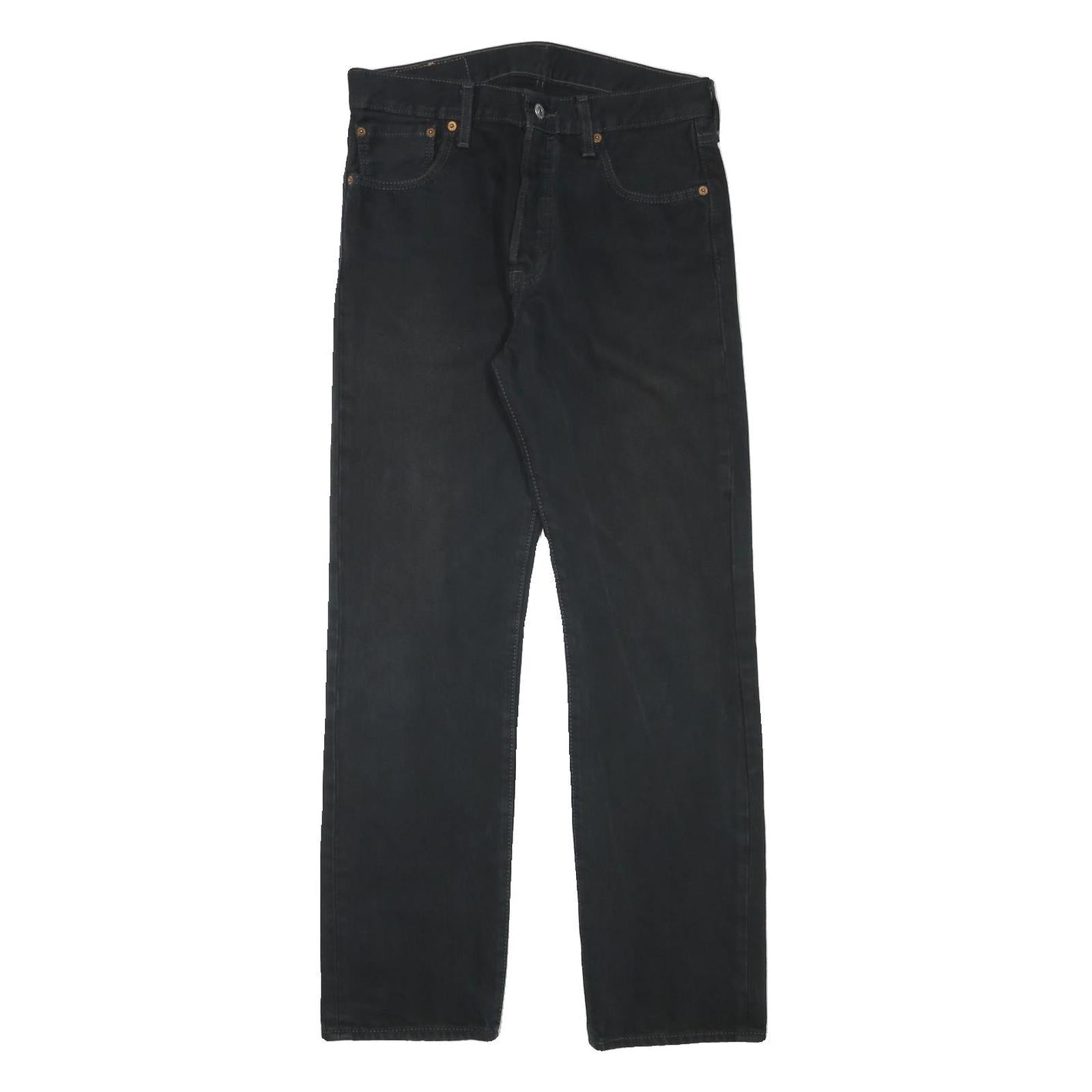 LEVI'S 501 Mens Black Regular Regular Straight Denim W29 L29 Classic Button Fly