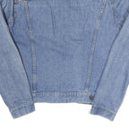 Womens Blue Denim Cotton Jacket L Casual Button Closure Classic Fit Plain