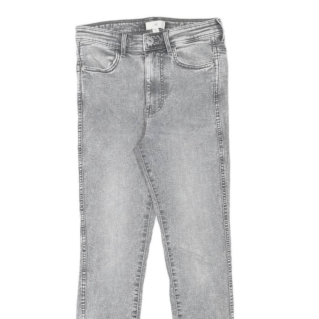 H&M Womens Jeans Grey Slim Skinny Denim W26 L25 Stretch Cotton Blend Zip
