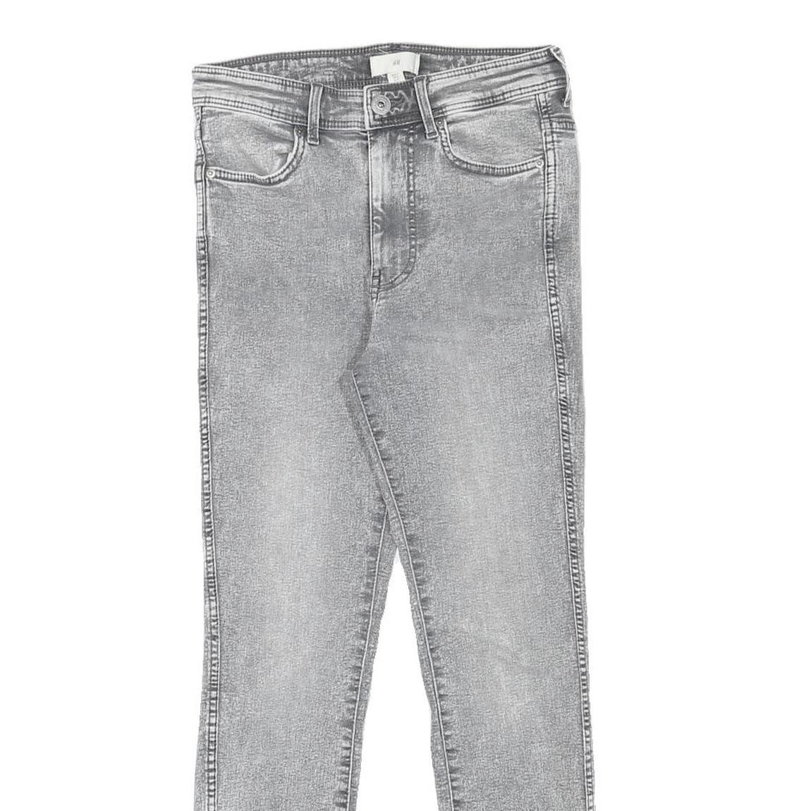 H&M Womens Jeans Grey Slim Skinny Denim W26 L25 Stretch Cotton Blend Zip
