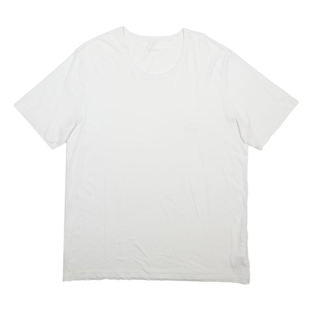 BOSS HUGO BOSS Mens White Classic T-Shirt XL Short Sleeve Crew Neck Plain Cotton