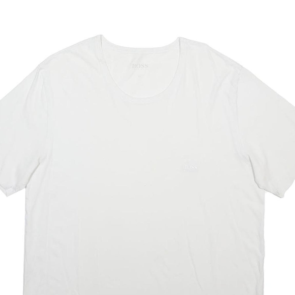 BOSS HUGO BOSS Mens White Classic T-Shirt XL Short Sleeve Crew Neck Plain Cotton