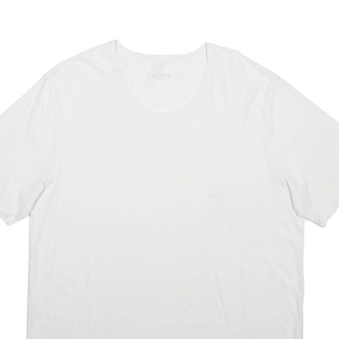 BOSS HUGO BOSS Mens White Classic T-Shirt XL Short Sleeve Crew Neck Plain Cotton