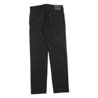 LEVI'S 505 Mens Jeans Black Regular Straight Denim W32 L34 Classic Cotton Blend