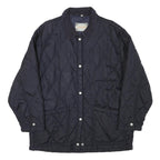 GARRY Womens Navy Blue Quilted Jacket XL Polyester Blend Button Closure Classic