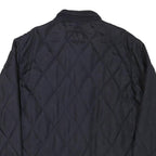 GARRY Womens Navy Blue Quilted Jacket XL Polyester Blend Button Closure Classic