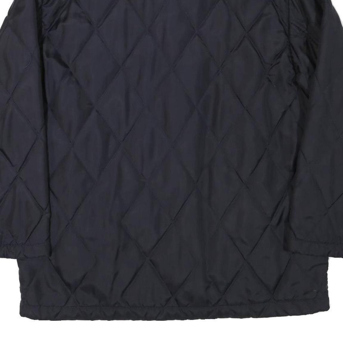 GARRY Womens Navy Blue Quilted Jacket XL Polyester Blend Button Closure Classic