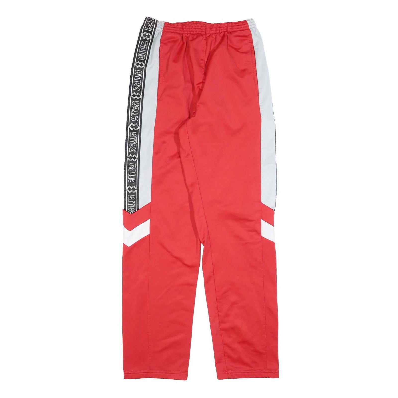 ERREA Mens Joggers Red & White S W28 L31 Polyester Blend Slim Tapered