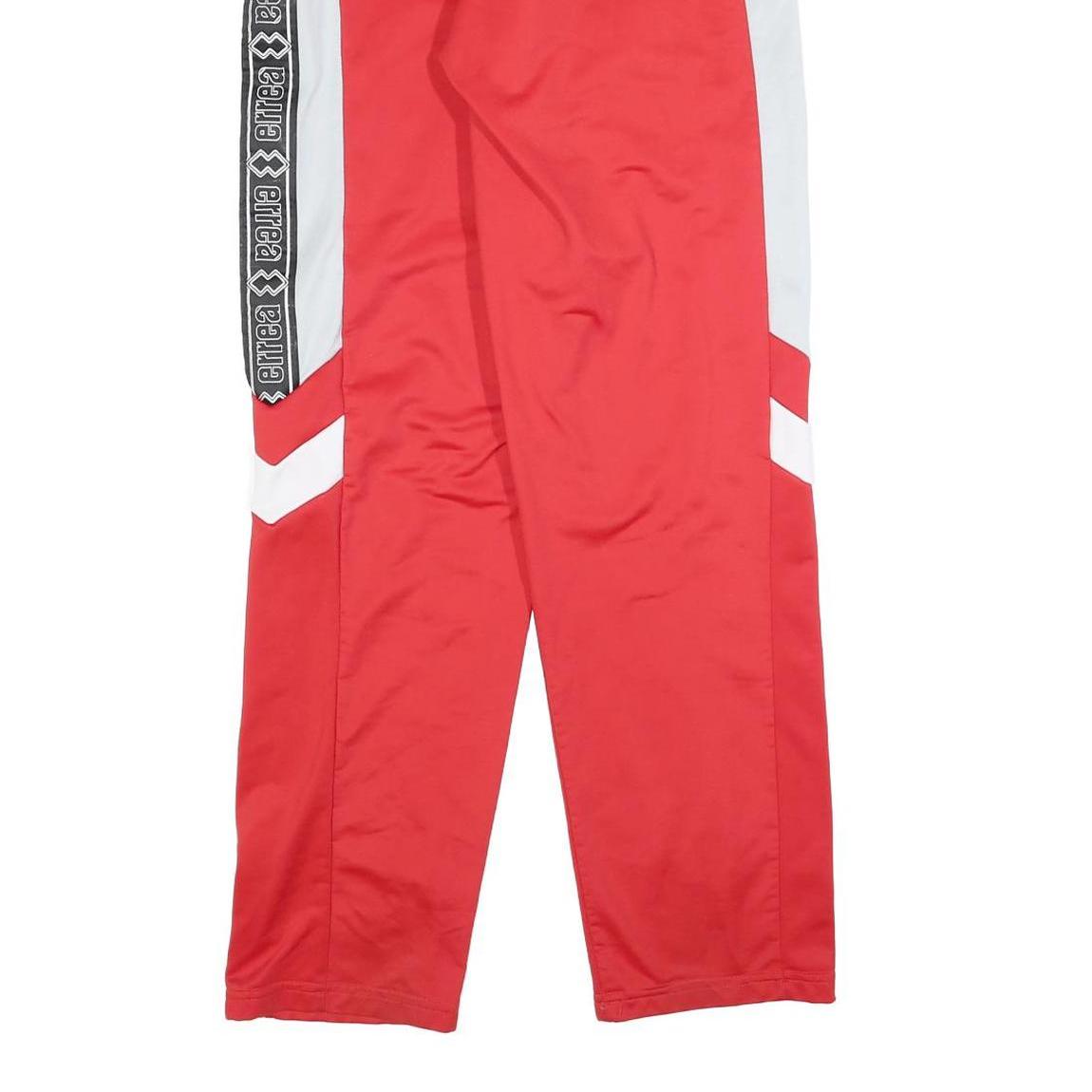 ERREA Mens Joggers Red & White S W28 L31 Polyester Blend Slim Tapered