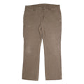 DICKIES Mens Regular Brown Denim Button Jeans W39 L30 Workwear Straight Fit