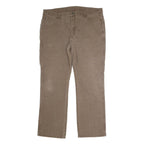 DICKIES Mens Regular Brown Denim Button Jeans W39 L30 Workwear Straight Fit