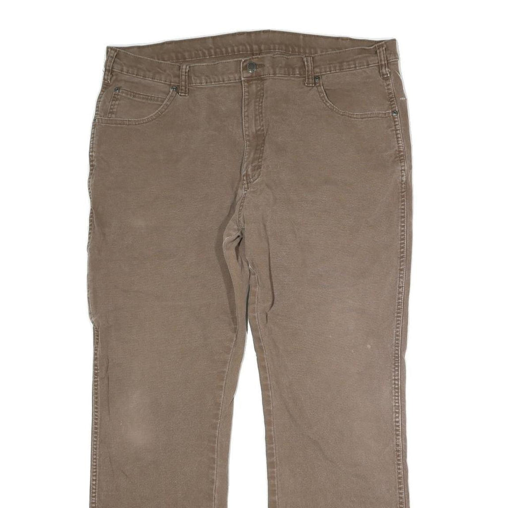 DICKIES Mens Regular Brown Denim Button Jeans W39 L30 Workwear Straight Fit
