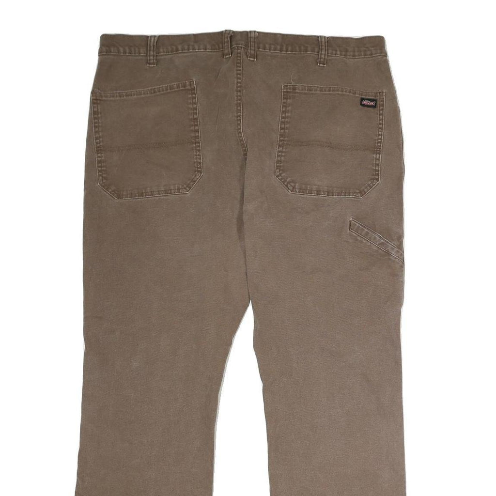DICKIES Mens Regular Brown Denim Button Jeans W39 L30 Workwear Straight Fit