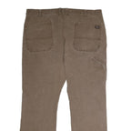 DICKIES Mens Regular Brown Denim Button Jeans W39 L30 Workwear Straight Fit