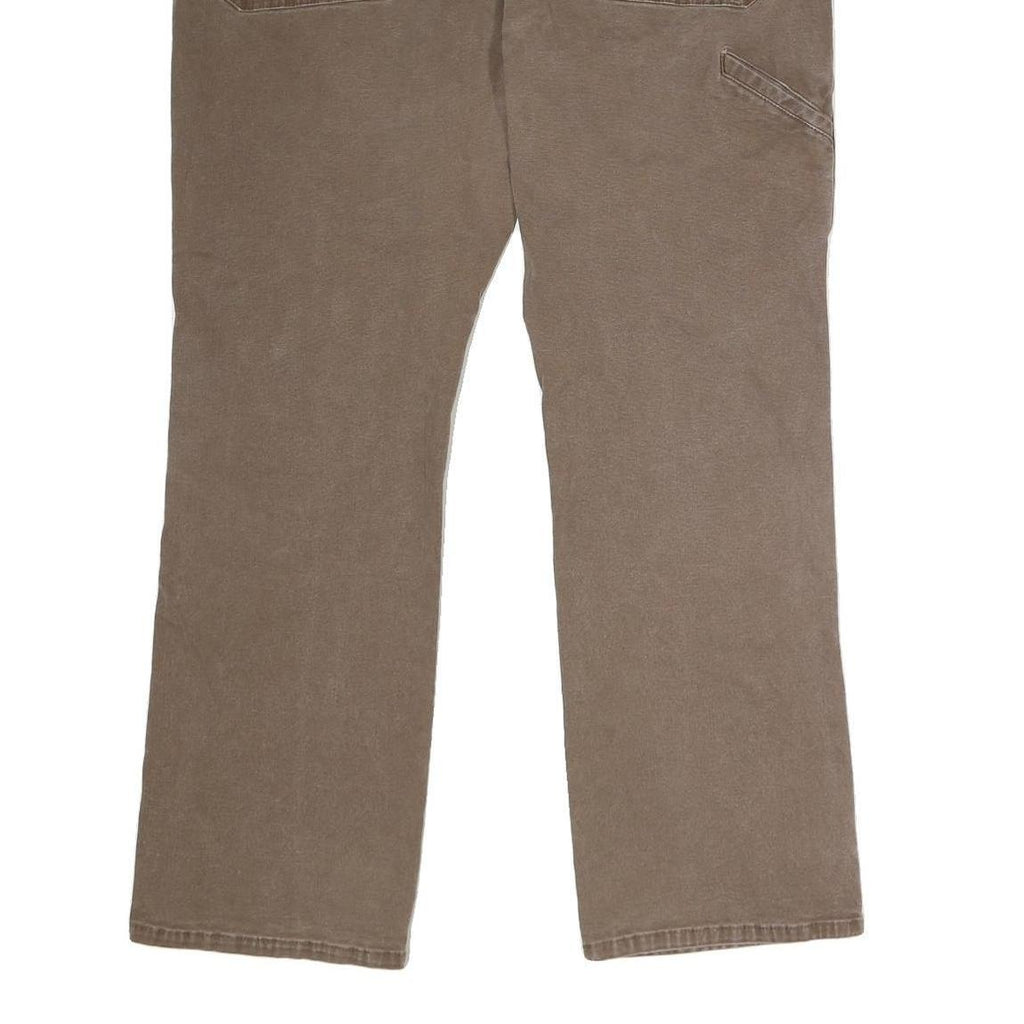 DICKIES Mens Regular Brown Denim Button Jeans W39 L30 Workwear Straight Fit