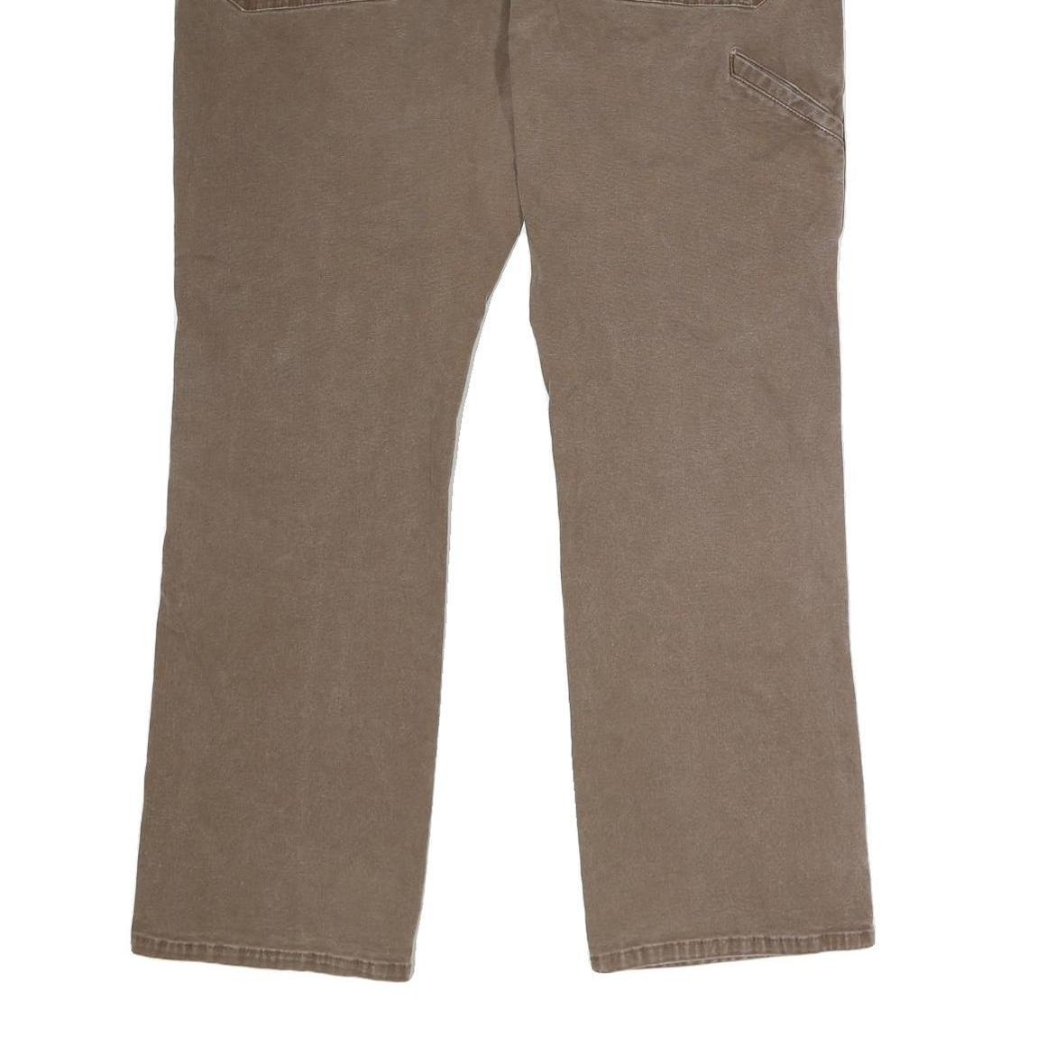 DICKIES Mens Regular Brown Denim Button Jeans W39 L30 Workwear Straight Fit