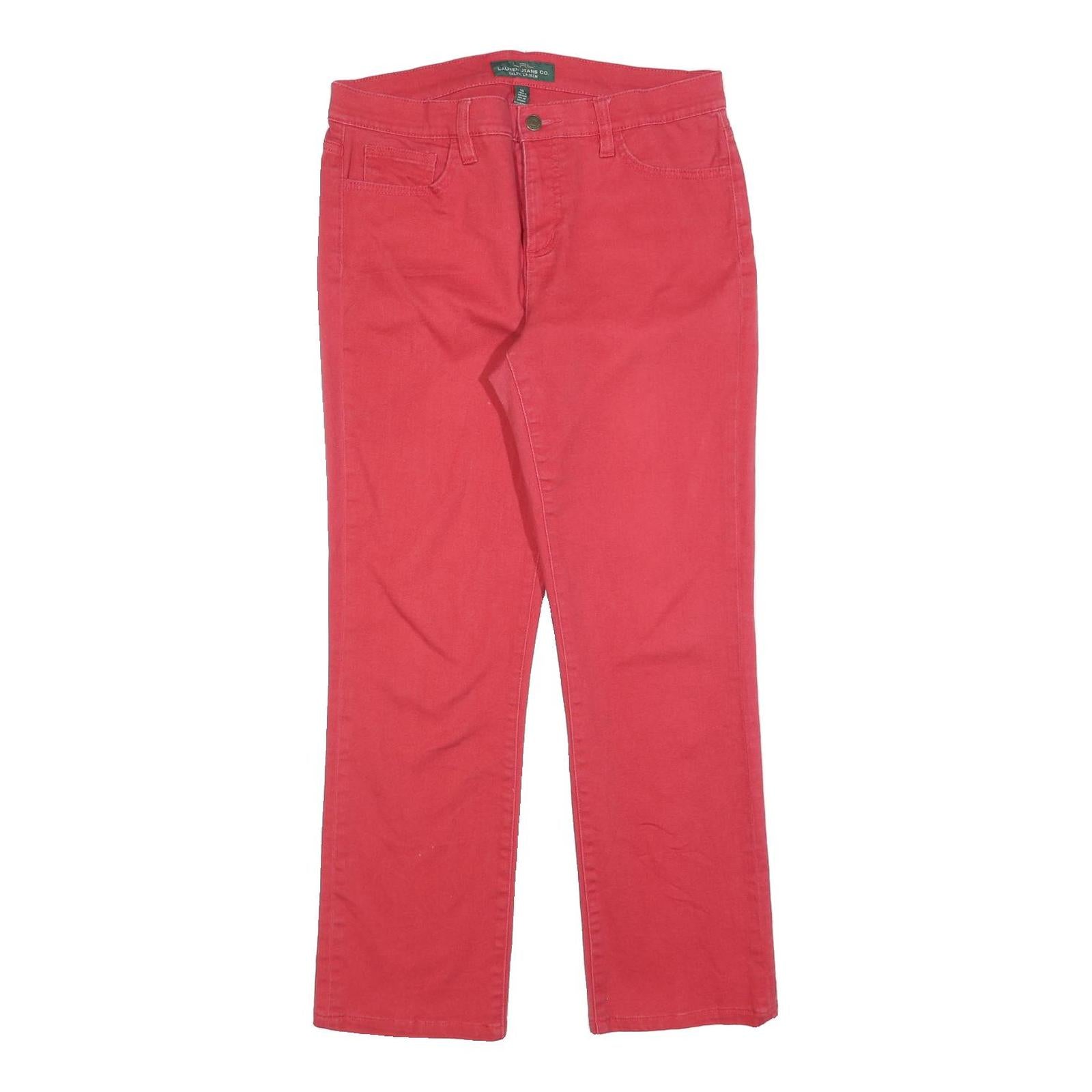 LAUREN RALPH LAUREN Womens Jeans Red Regular Straight Denim W32 L28 Comfortable