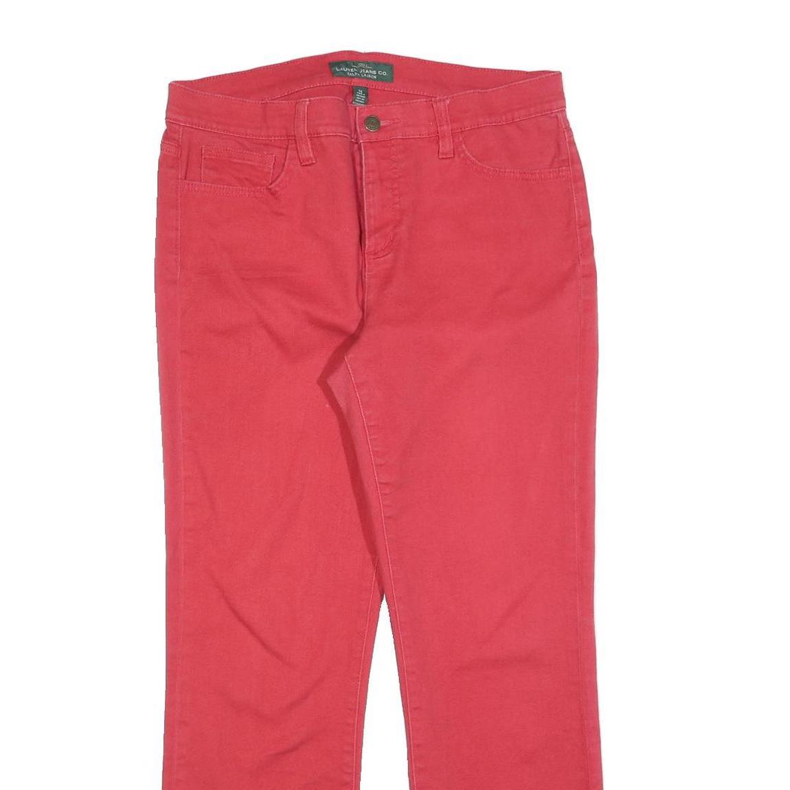 LAUREN RALPH LAUREN Womens Jeans Red Regular Straight Denim W32 L28 Comfortable