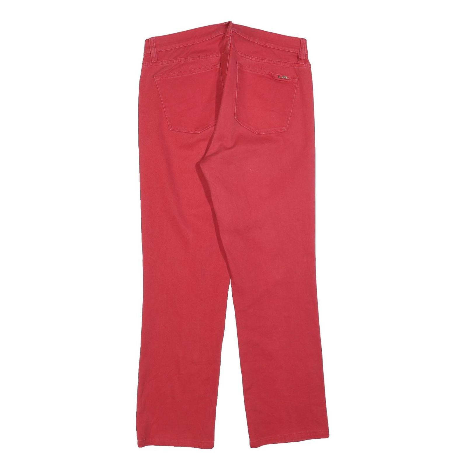 LAUREN RALPH LAUREN Womens Jeans Red Regular Straight Denim W32 L28 Comfortable