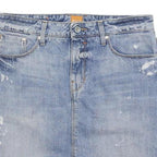 BOSS HUGO BOSS Womens Blue Denim Mini Cotton Skirt M Distressed Casual Wear