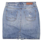 BOSS HUGO BOSS Womens Blue Denim Mini Cotton Skirt M Distressed Casual Wear