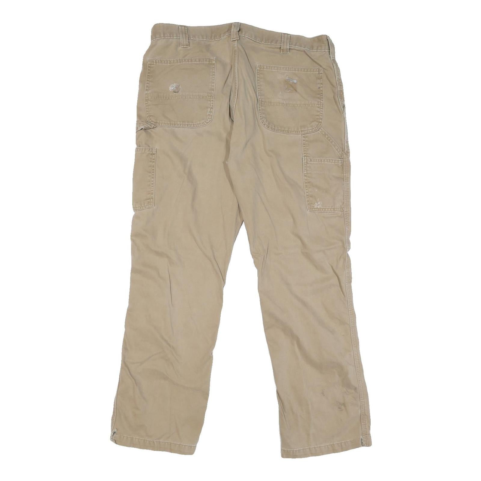 CARHARTT Mens Cotton Blend Beige Workwear Regular Straight Trousers W38 L31