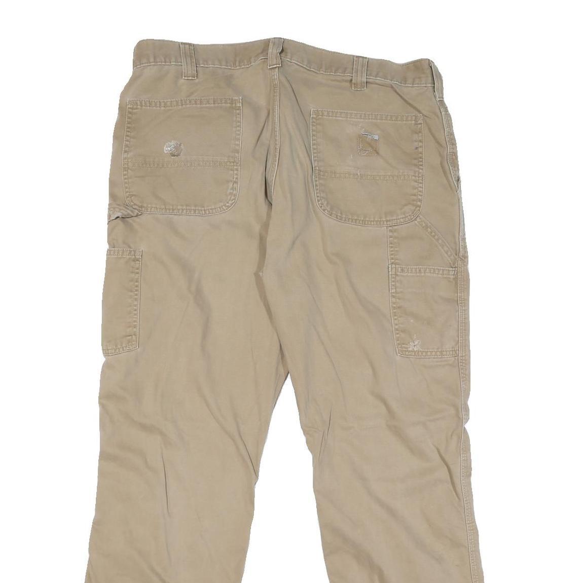 CARHARTT Mens Cotton Blend Beige Workwear Regular Straight Trousers W38 L31