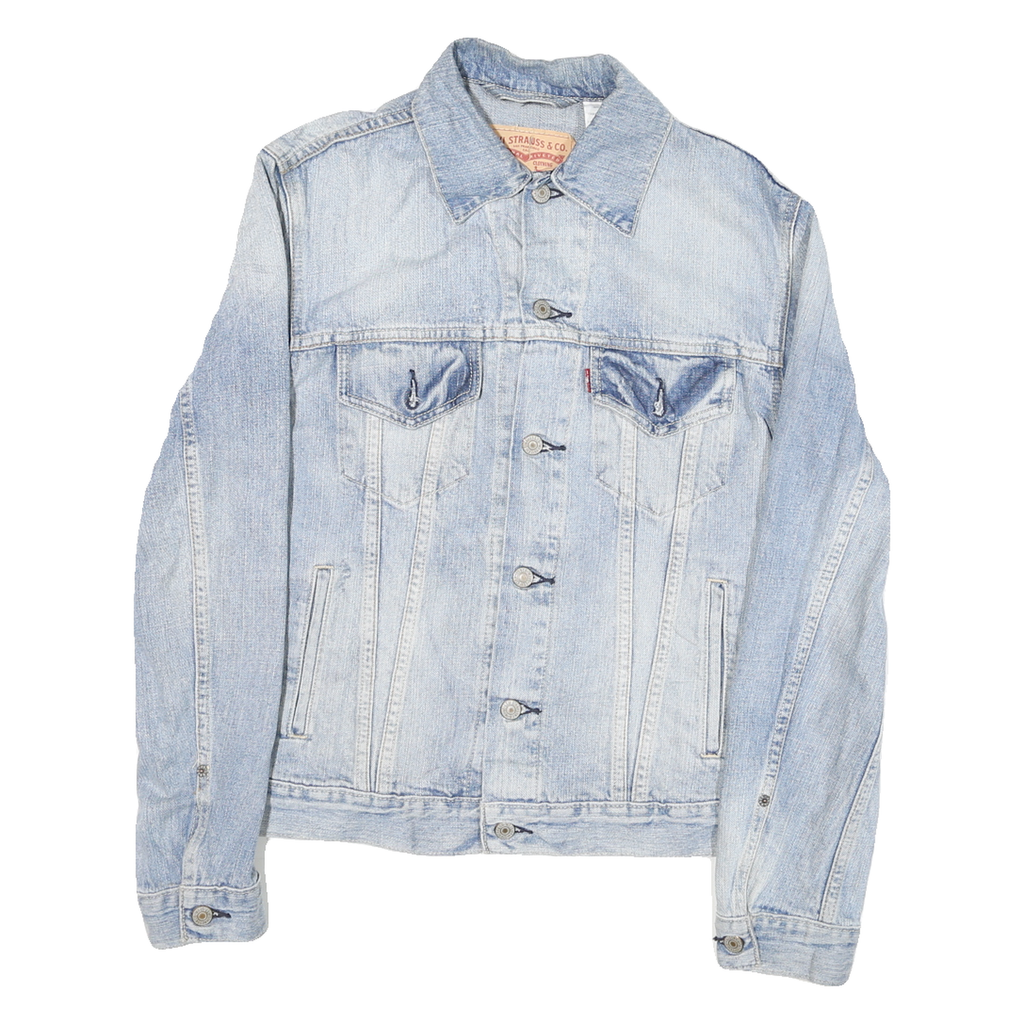 LEVI'S Womens Blue Denim Jacket M Cotton Blend Button Closure Classic Fit