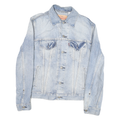 LEVI'S Womens Blue Denim Jacket M Cotton Blend Button Closure Classic Fit