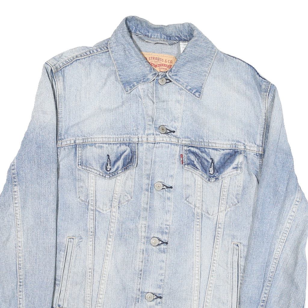 LEVI'S Womens Blue Denim Jacket M Cotton Blend Button Closure Classic Fit